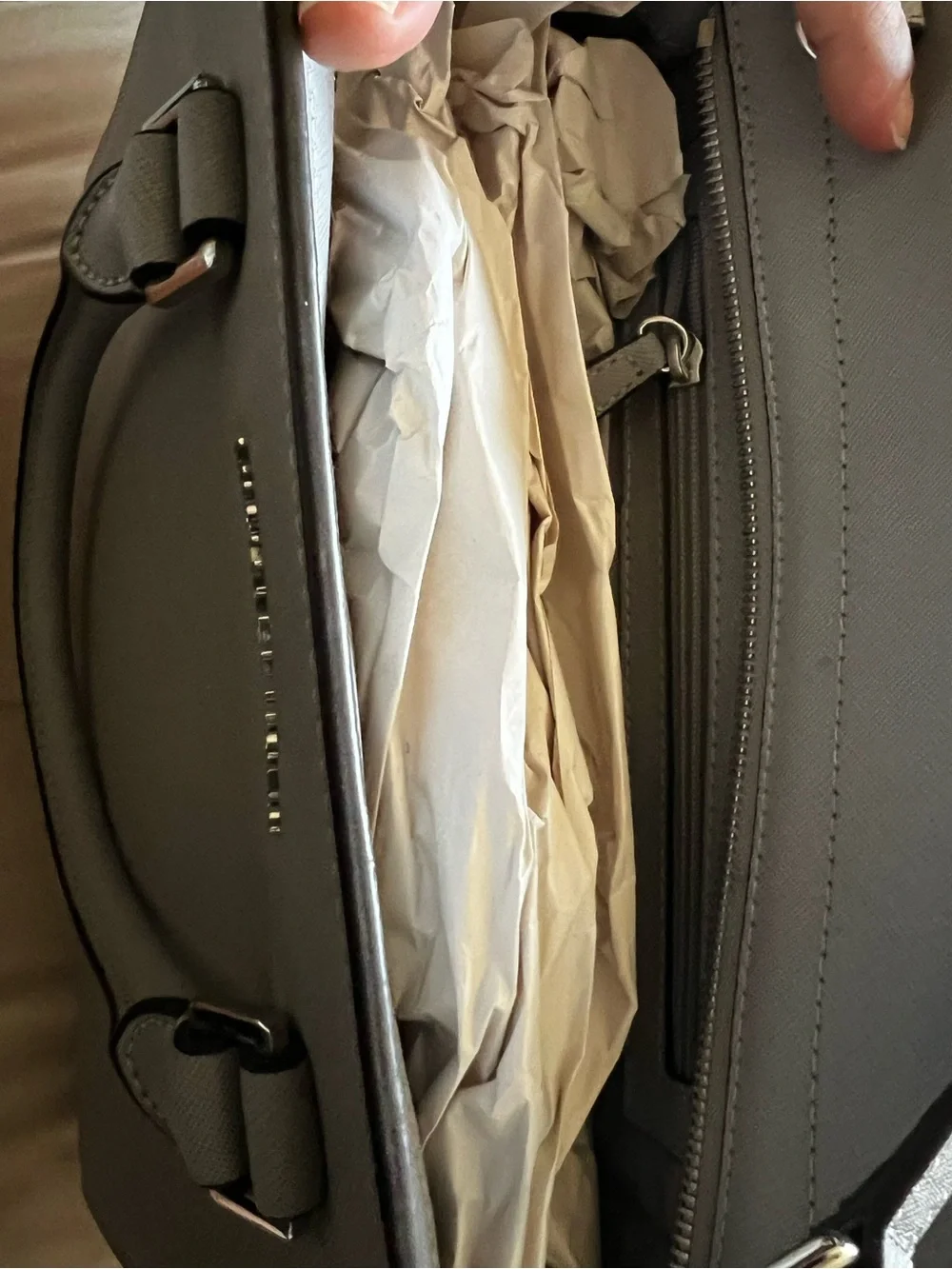 Michael Kors Selma Light Gray Medium Satchel
